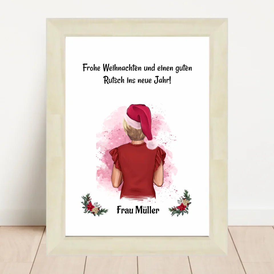 Erzieherin & Betreuerin Weihnachtsgeschenk Bild personalisiert - Cantty