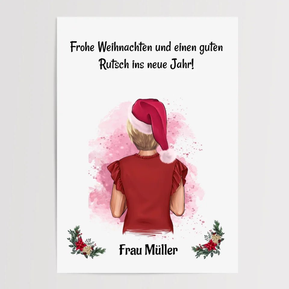 Erzieherin & Betreuerin Weihnachtsgeschenk Bild personalisiert - Cantty