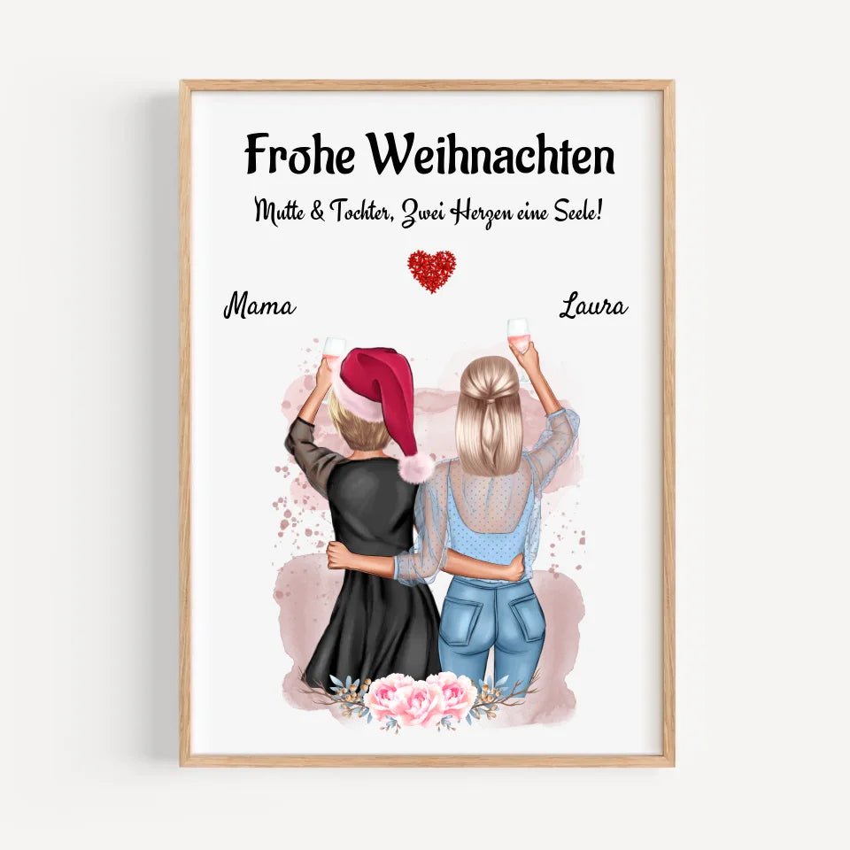 Mutter und erwachsene Tochter Weihnachtsbild Geschenk - Cantty