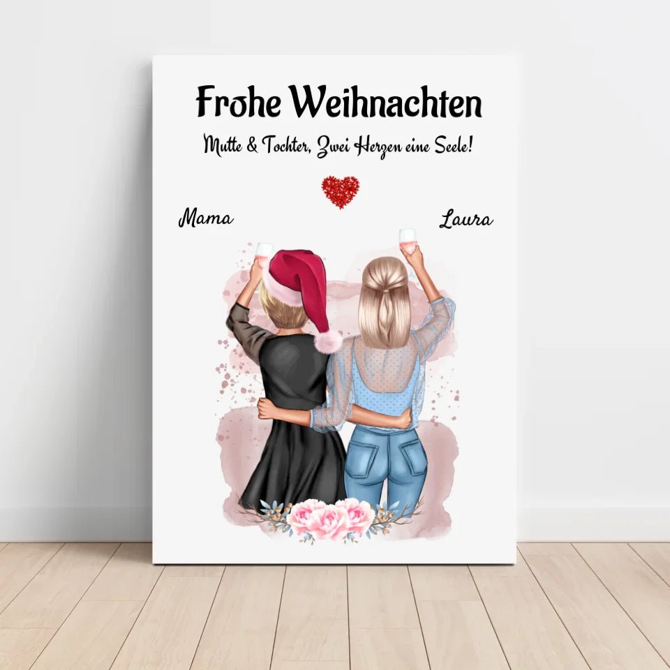 Mutter und erwachsene Tochter Weihnachtsbild Geschenk - Cantty