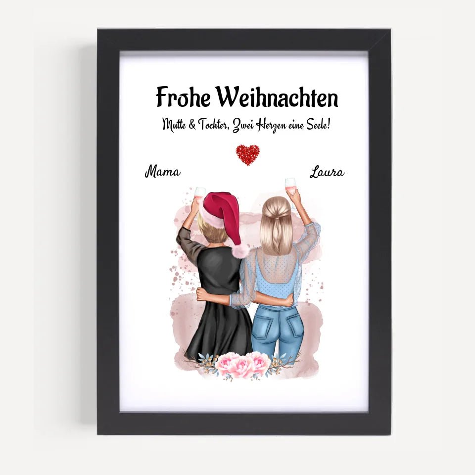 Mutter und erwachsene Tochter Weihnachtsbild Geschenk - Cantty