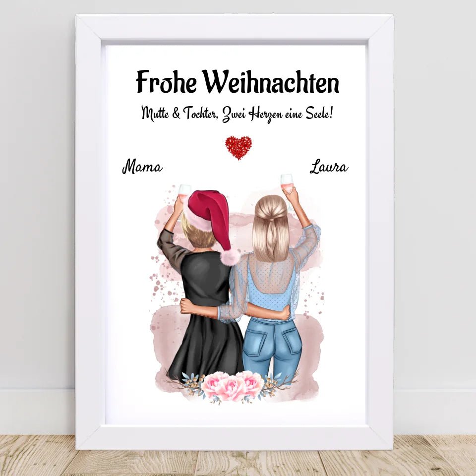 Mutter und erwachsene Tochter Weihnachtsbild Geschenk - Cantty