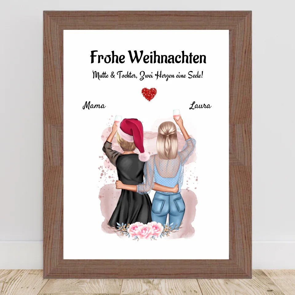 Mutter und erwachsene Tochter Weihnachtsbild Geschenk - Cantty