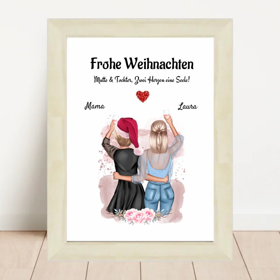 Mutter und erwachsene Tochter Weihnachtsbild Geschenk - Cantty
