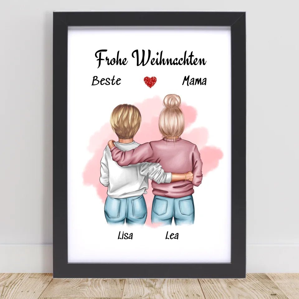 Weihnachtsgeschenk Mutter Tochter Posterdruck - Cantty