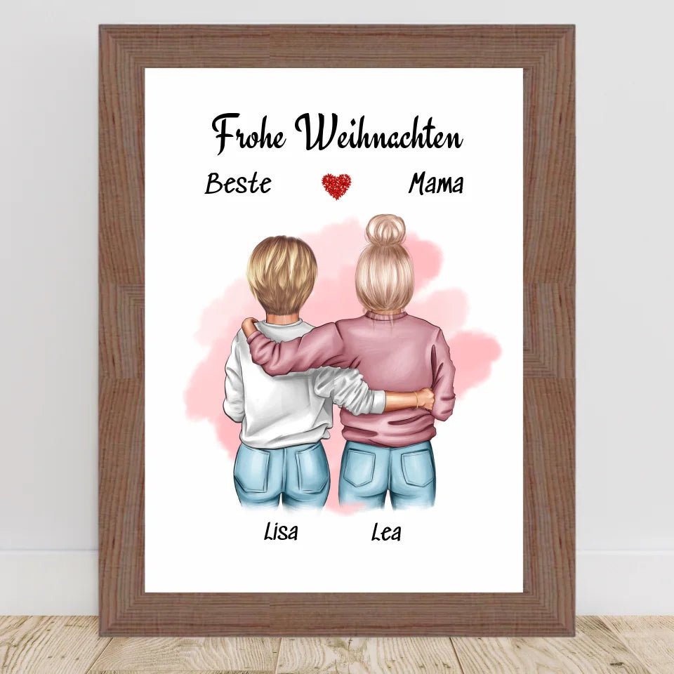 Weihnachtsgeschenk Mutter Tochter Posterdruck - Cantty