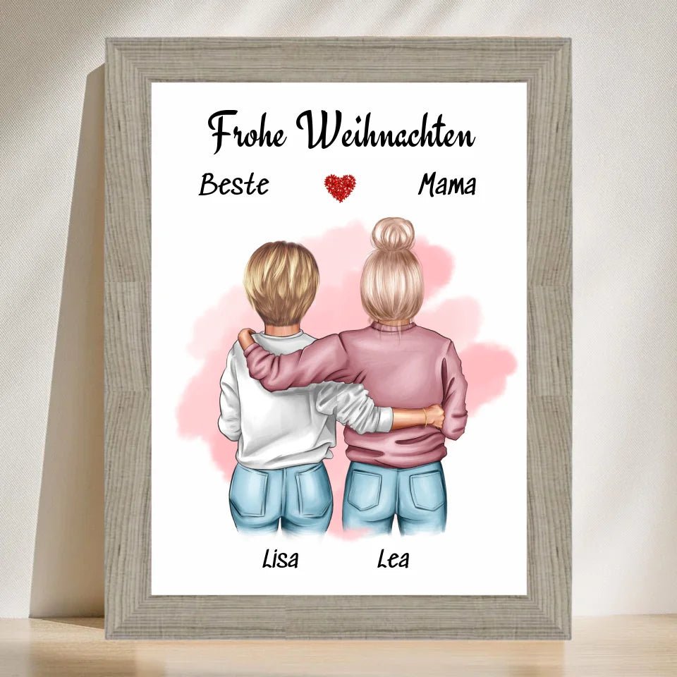 Weihnachtsgeschenk Mutter Tochter Posterdruck - Cantty