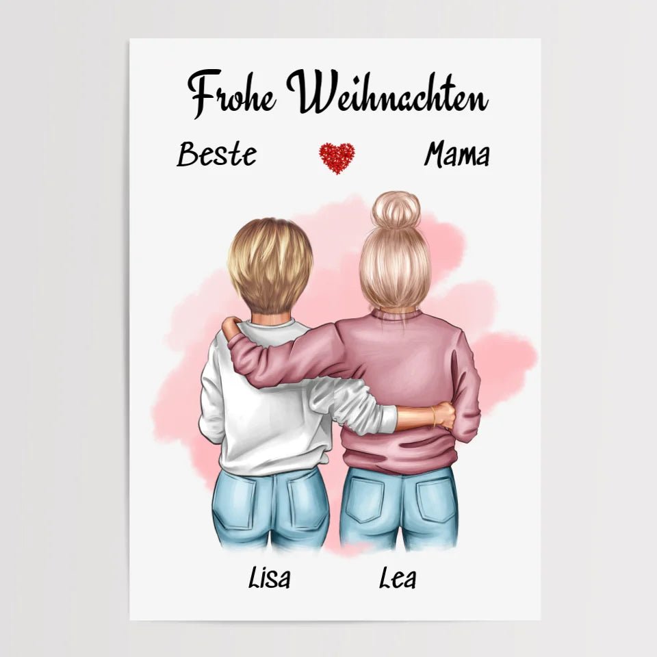Weihnachtsgeschenk Mutter Tochter Posterdruck - Cantty