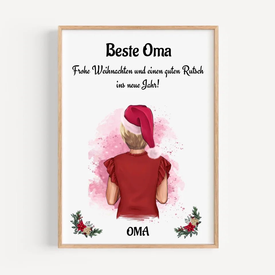 Oma Weihnachtsgeschenk Bild personalisiert - Cantty