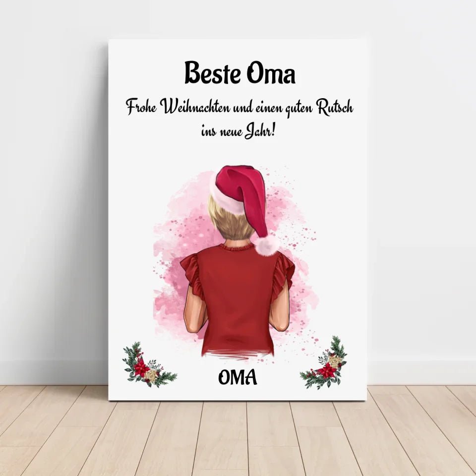 Oma Weihnachtsgeschenk Bild personalisiert - Cantty