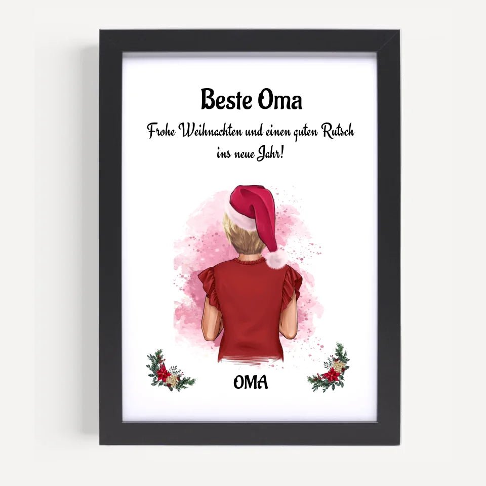 Oma Weihnachtsgeschenk Bild personalisiert - Cantty
