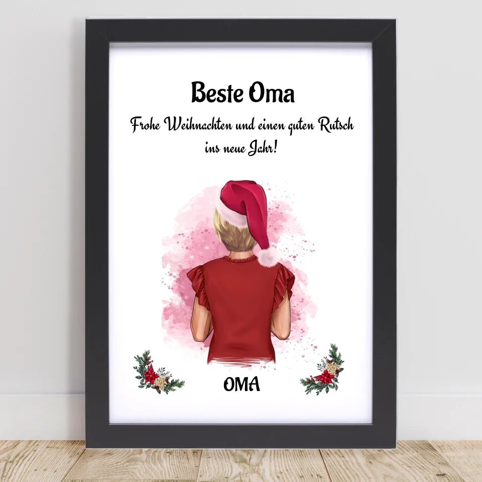 Oma Weihnachtsgeschenk Bild personalisiert - Cantty