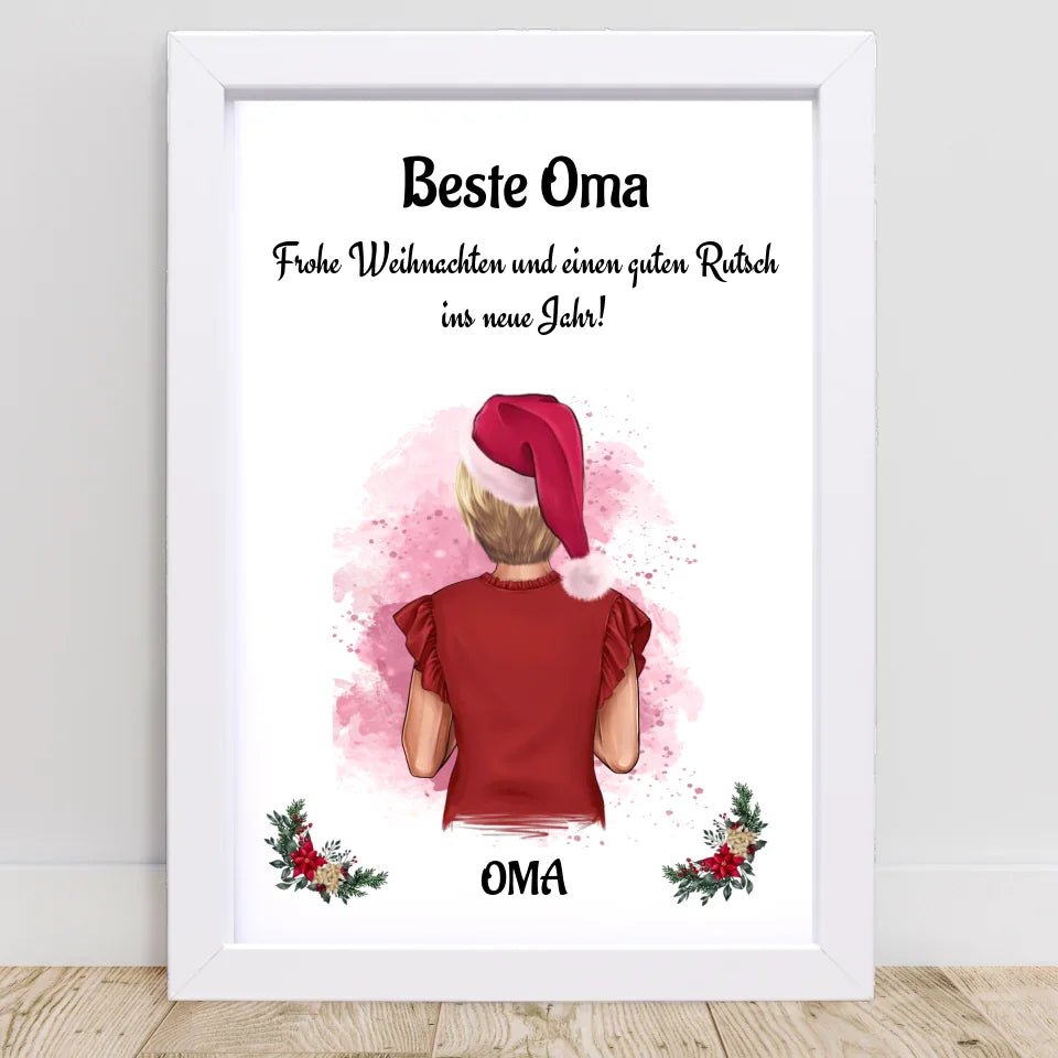 Oma Weihnachtsgeschenk Bild personalisiert - Cantty