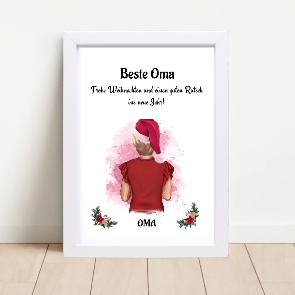 Oma Weihnachtsgeschenk Bild personalisiert - Cantty