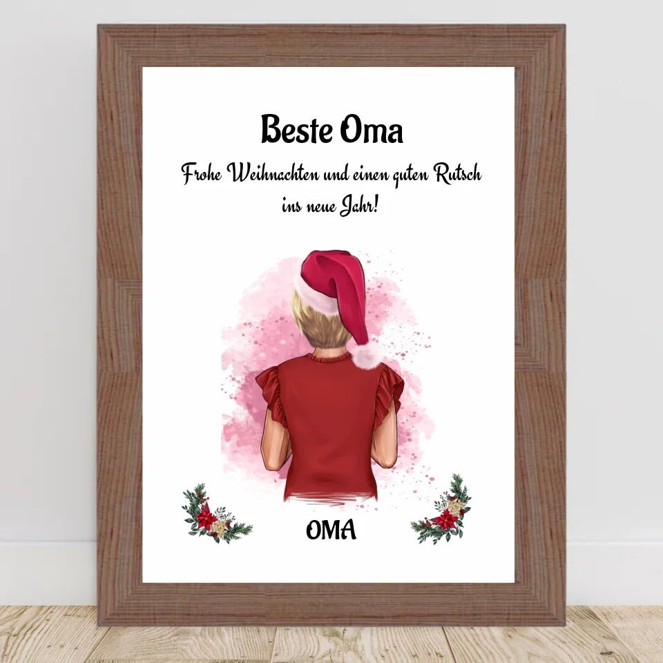 Oma Weihnachtsgeschenk Bild personalisiert - Cantty