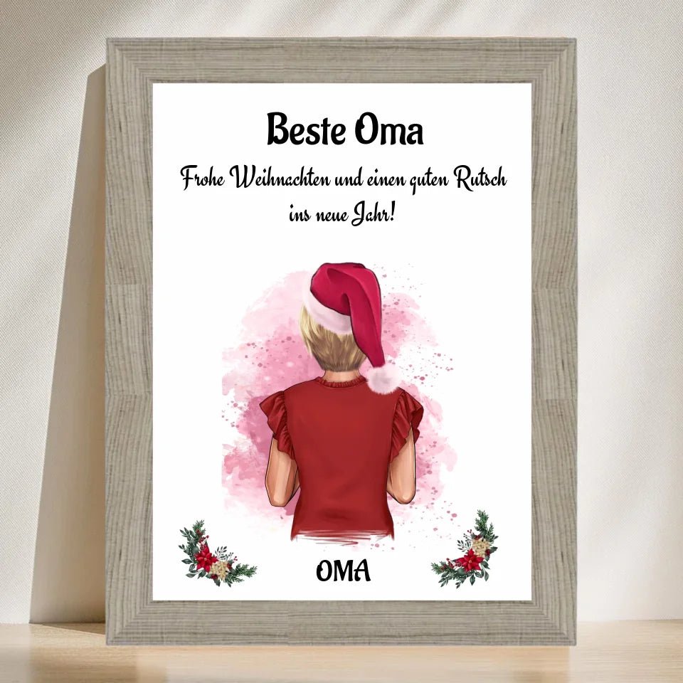 Oma Weihnachtsgeschenk Bild personalisiert - Cantty