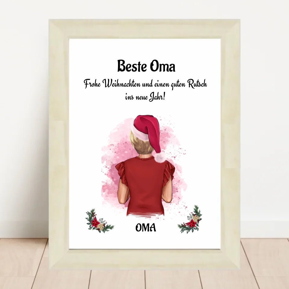 Oma Weihnachtsgeschenk Bild personalisiert - Cantty