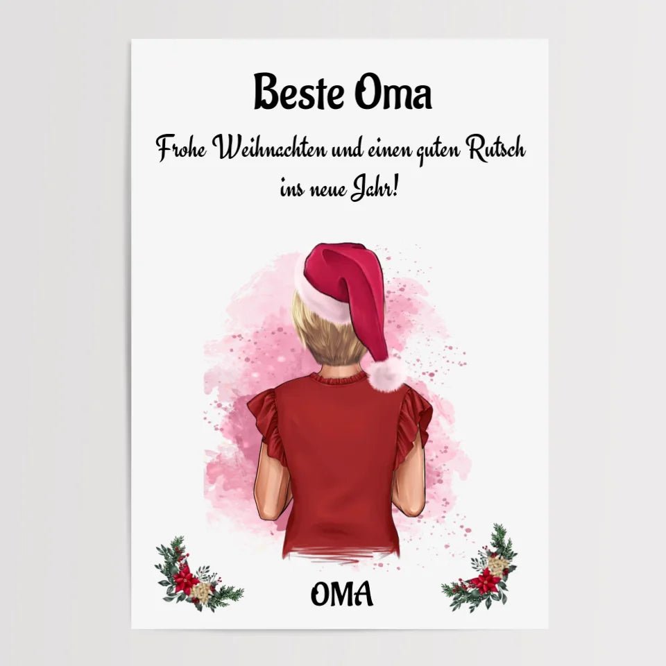 Oma Weihnachtsgeschenk Bild personalisiert - Cantty