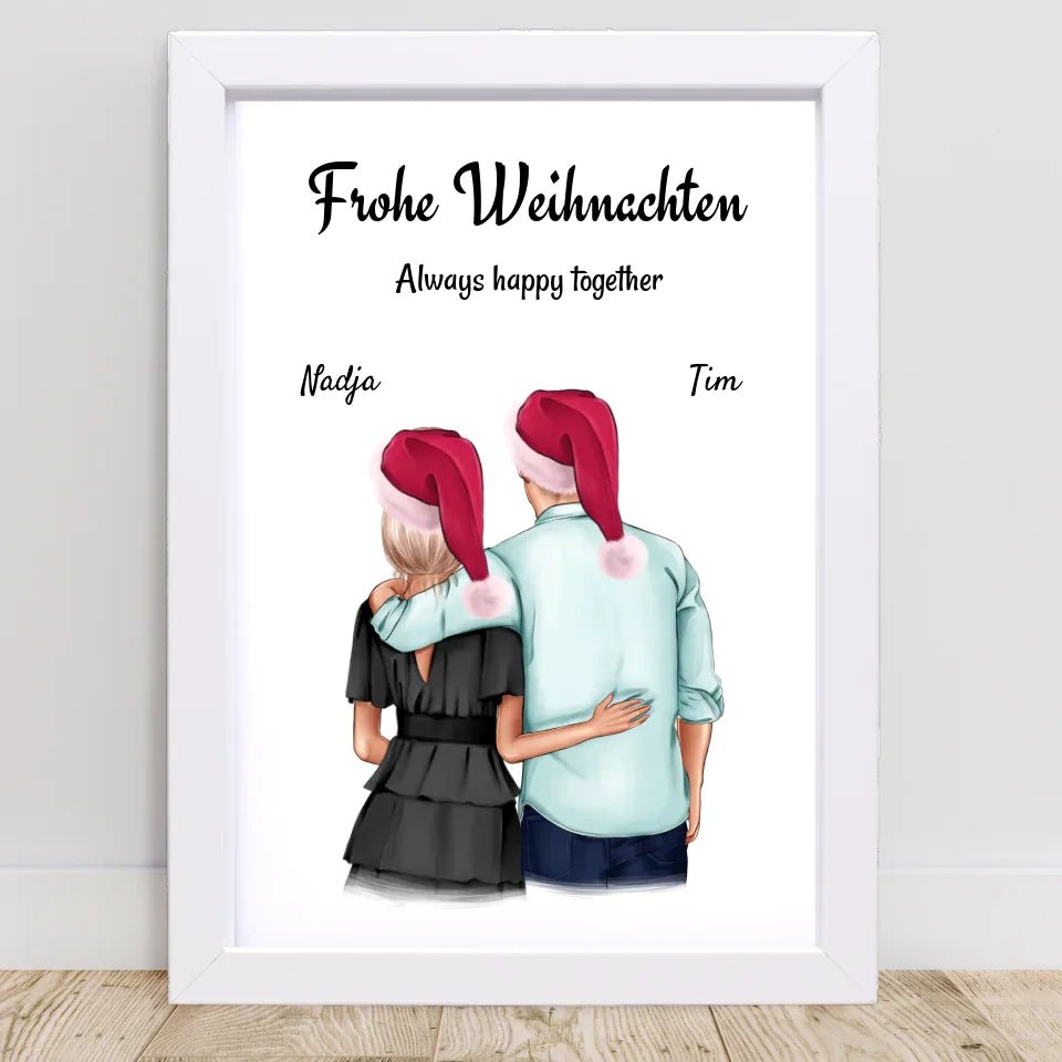Freund Freundin Weihnachtsbild Geschenk selber gestalten - Cantty