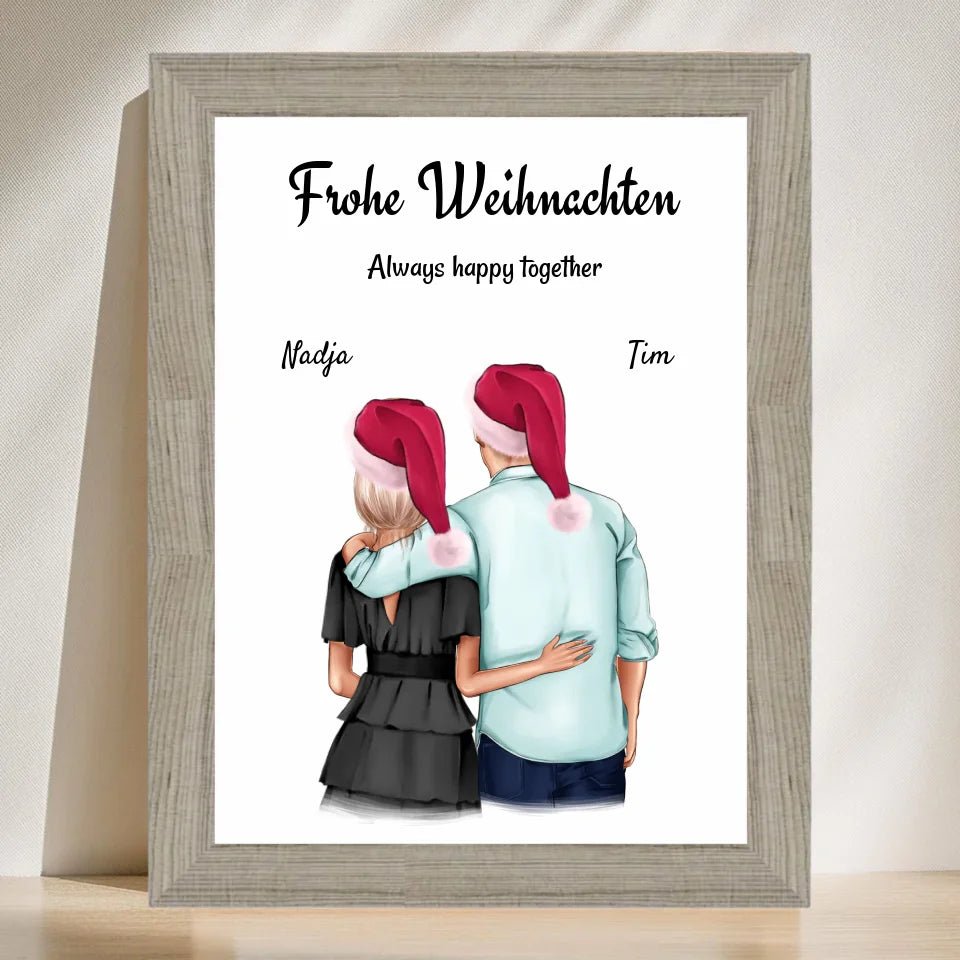 Freund Freundin Weihnachtsbild Geschenk selber gestalten - Cantty