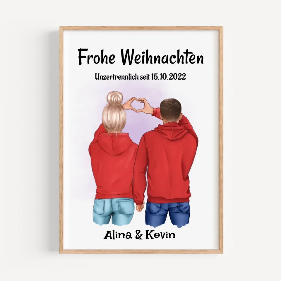 Weihnachtsgeschenk Paar Poster personalisiert - Cantty