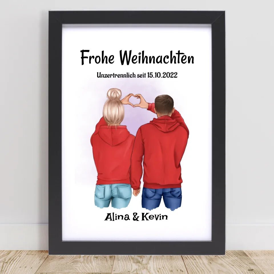 Weihnachtsgeschenk Paar Poster personalisiert - Cantty