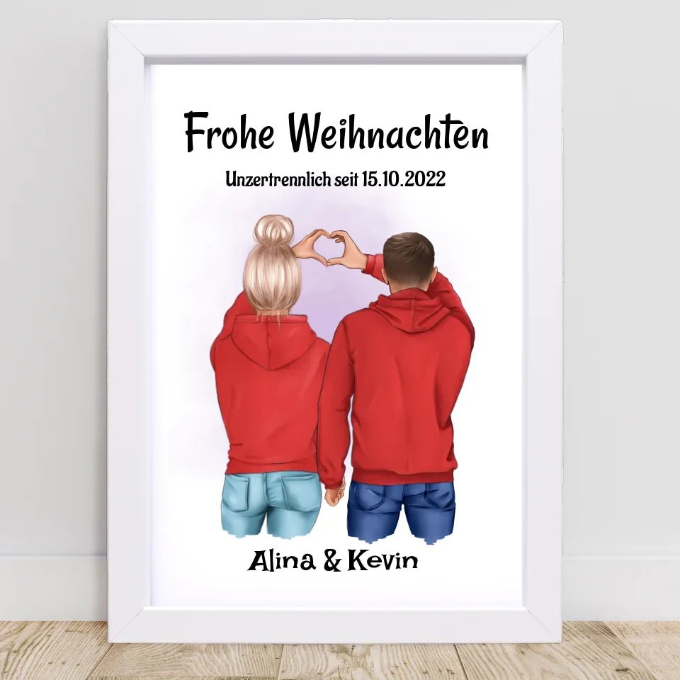 Weihnachtsgeschenk Paar Poster personalisiert - Cantty