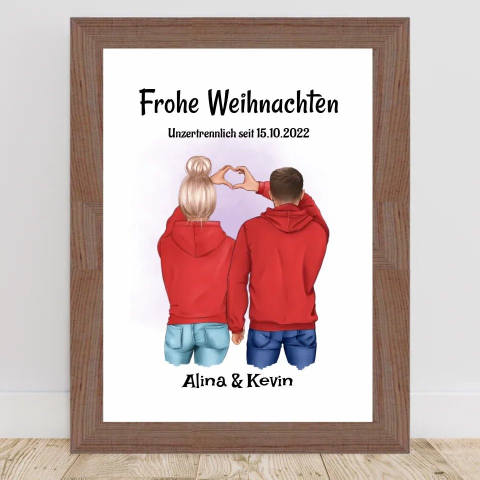 Weihnachtsgeschenk Paar Poster personalisiert - Cantty