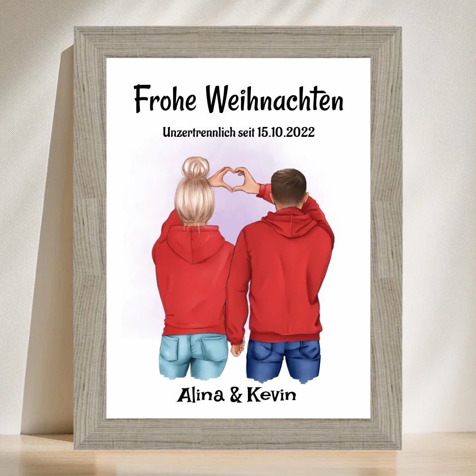 Weihnachtsgeschenk Paar Poster personalisiert - Cantty