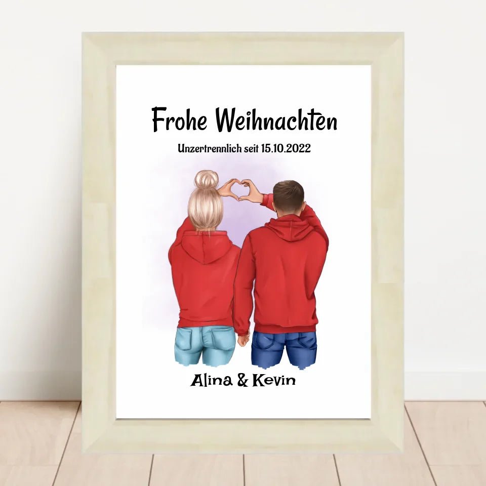 Weihnachtsgeschenk Paar Poster personalisiert - Cantty