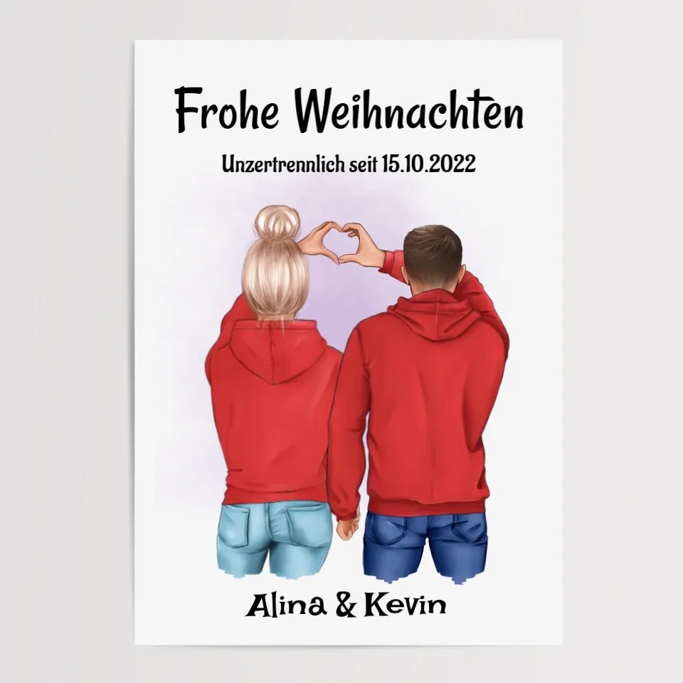 Weihnachtsgeschenk Paar Poster personalisiert - Cantty