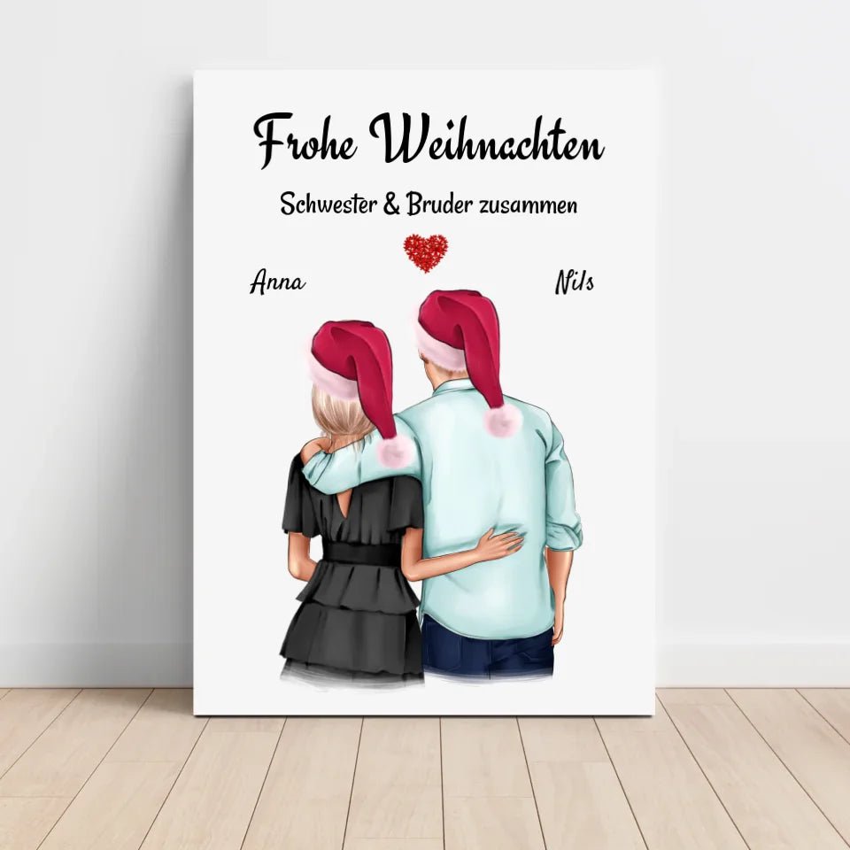 Bruder Schwester Poster Geschenk Weihnachten - Cantty