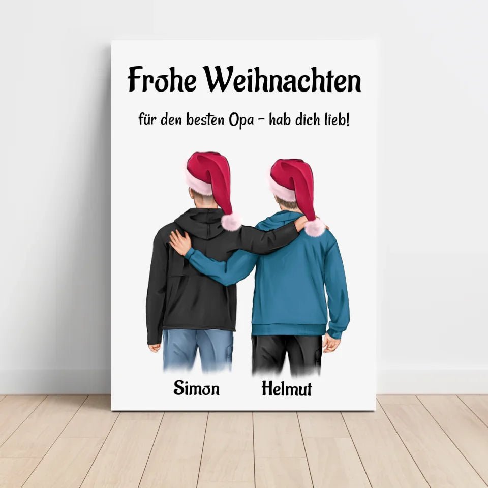 Opa Poster mit erwachsenen Enkel Geschenk Weihnachten - Cantty