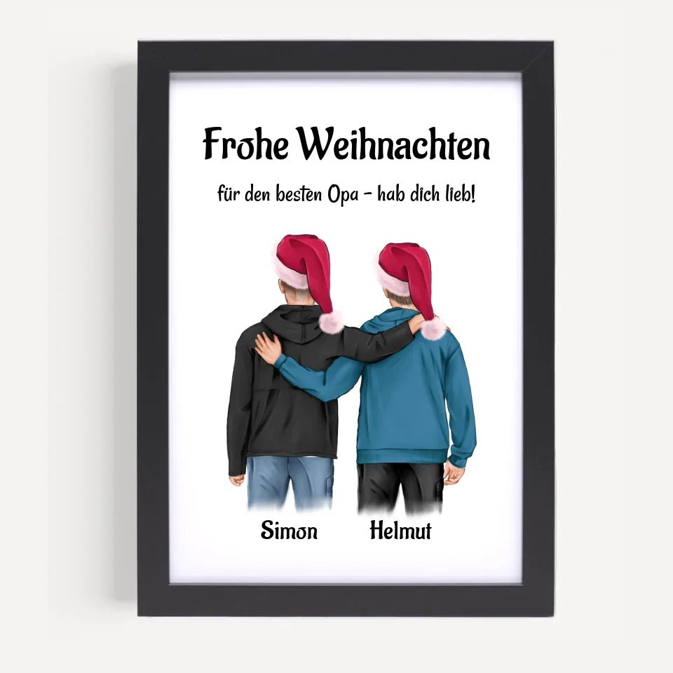 Opa Poster mit erwachsenen Enkel Geschenk Weihnachten - Cantty