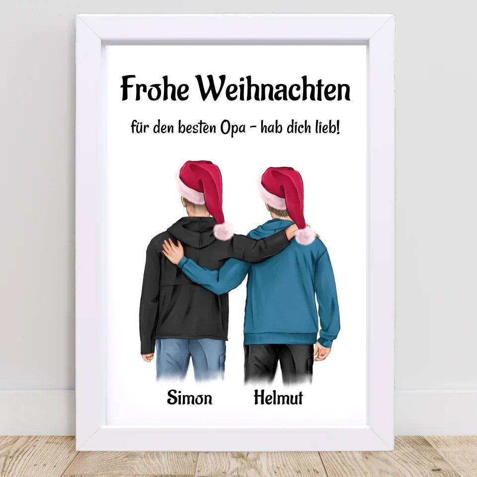 Opa Poster mit erwachsenen Enkel Geschenk Weihnachten - Cantty