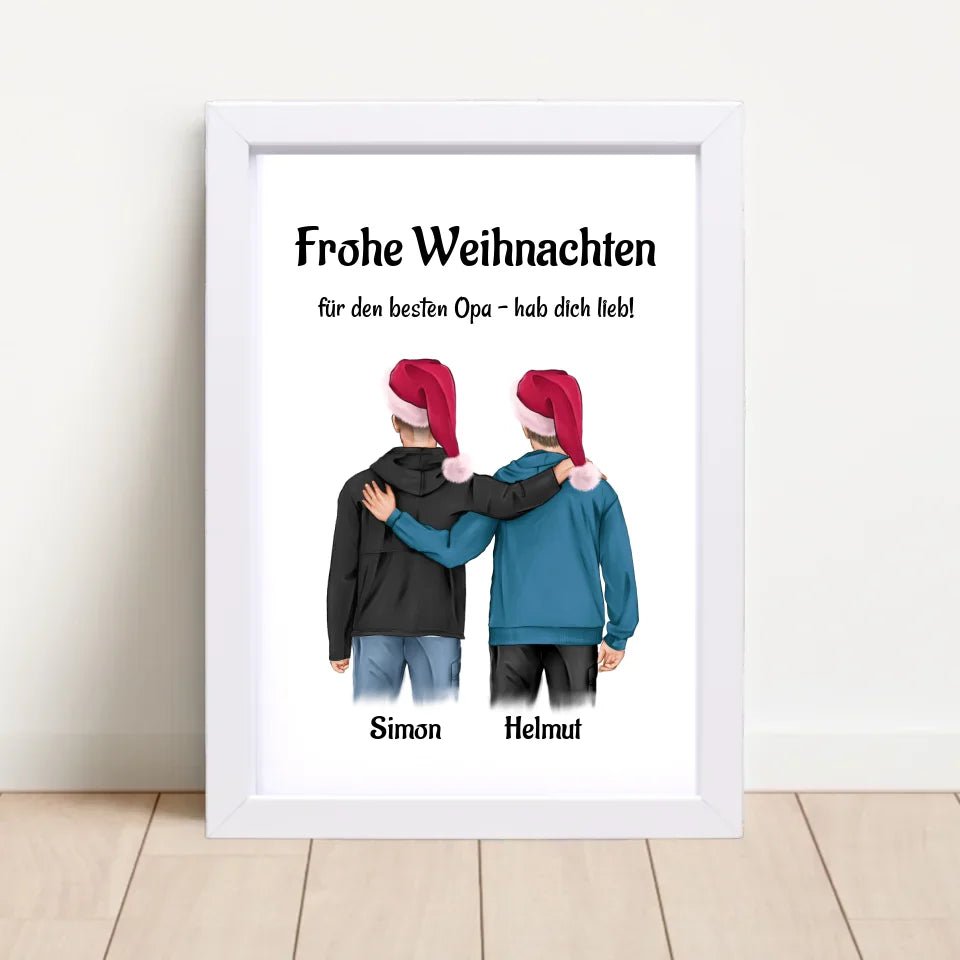 Opa Poster mit erwachsenen Enkel Geschenk Weihnachten - Cantty