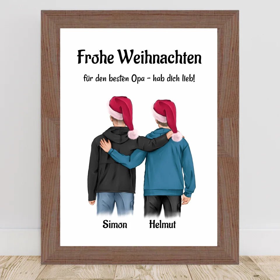 Opa Poster mit erwachsenen Enkel Geschenk Weihnachten - Cantty