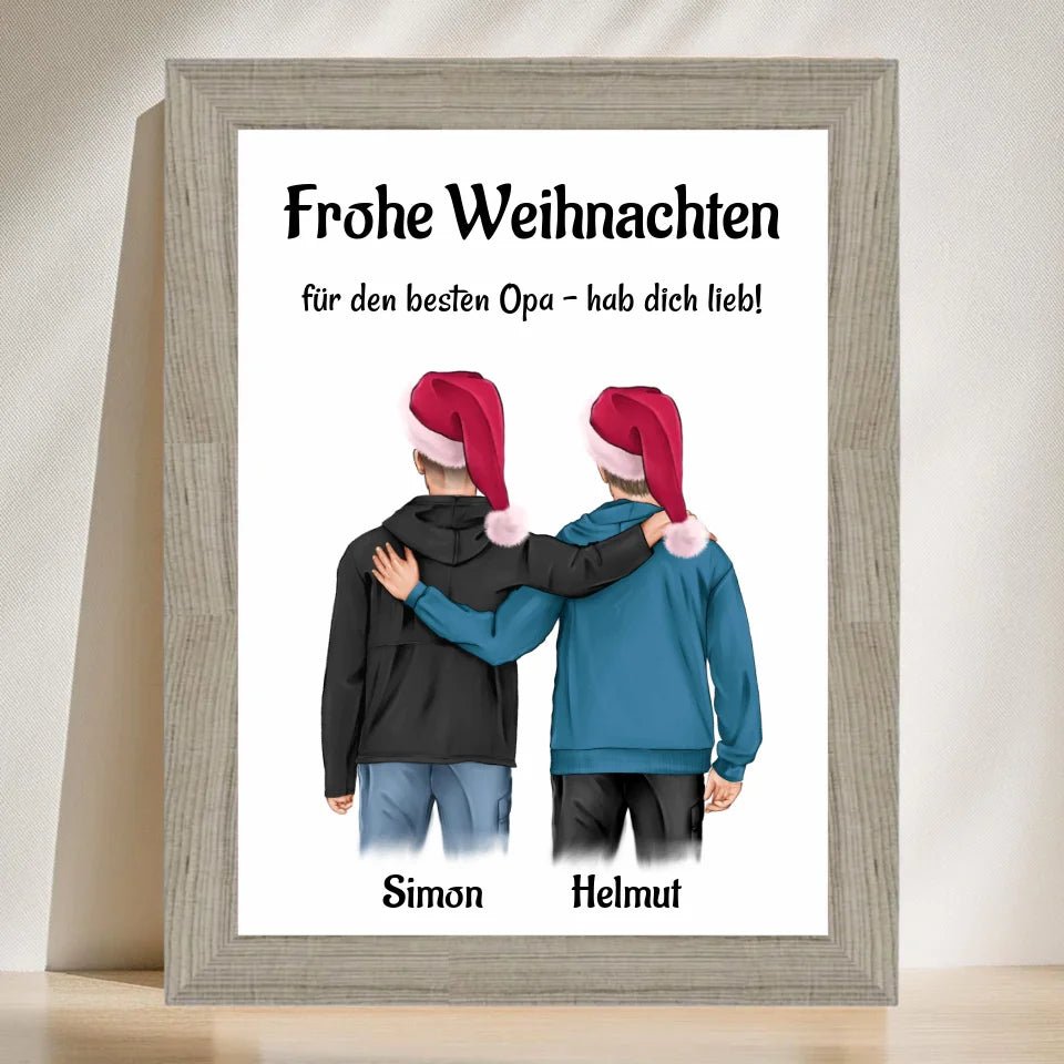 Opa Poster mit erwachsenen Enkel Geschenk Weihnachten - Cantty