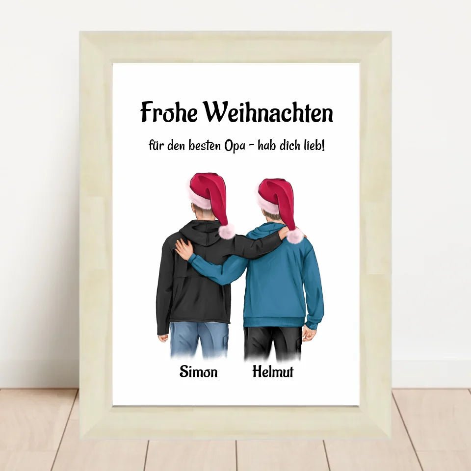 Opa Poster mit erwachsenen Enkel Geschenk Weihnachten - Cantty