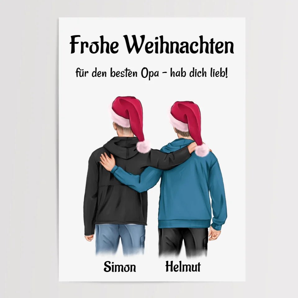 Opa Poster mit erwachsenen Enkel Geschenk Weihnachten - Cantty