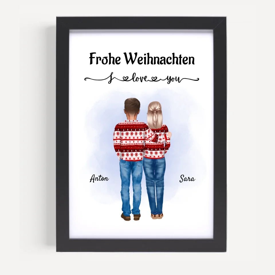 Eltern Weihnachtsgeschenk Bild personalisiert - Cantty