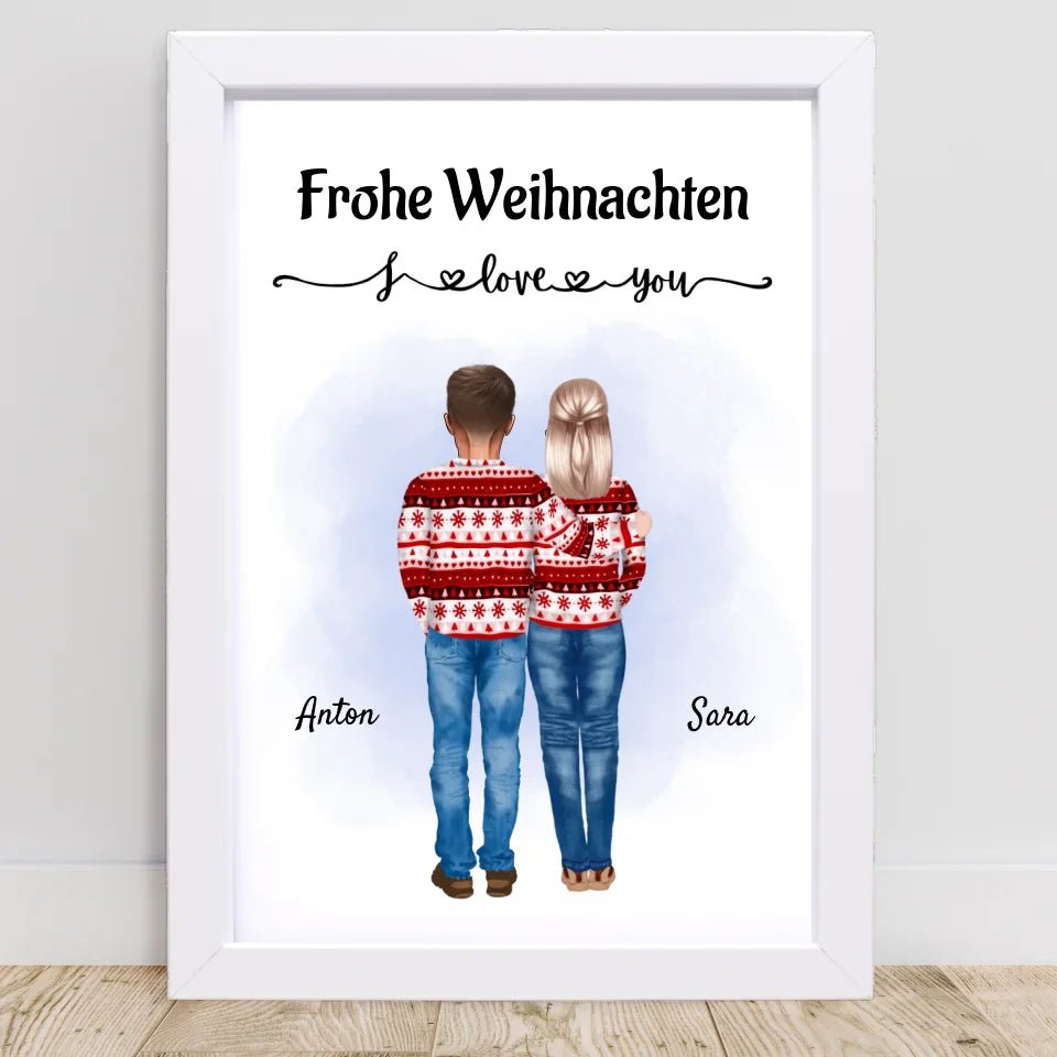 Eltern Weihnachtsgeschenk Bild personalisiert - Cantty