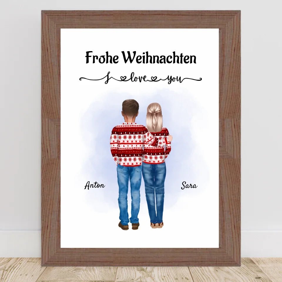 Eltern Weihnachtsgeschenk Bild personalisiert - Cantty