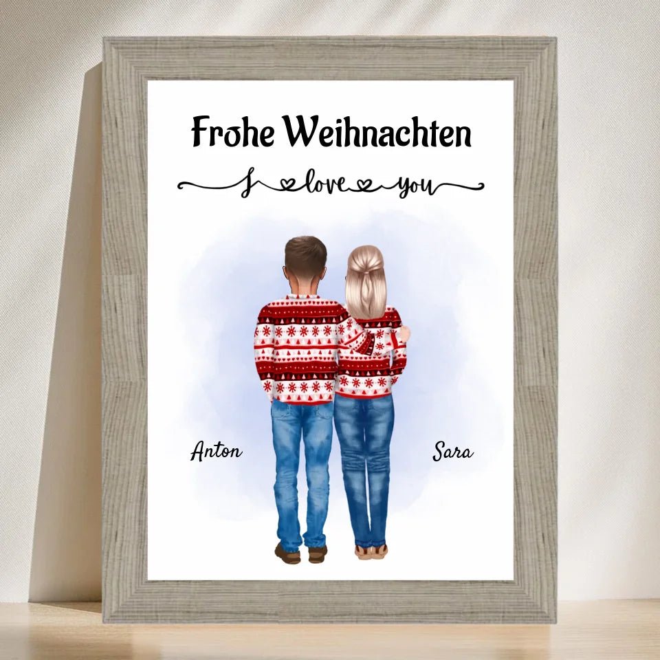Eltern Weihnachtsgeschenk Bild personalisiert - Cantty