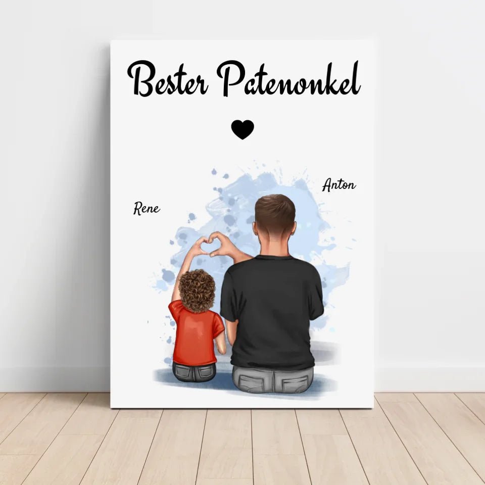 Geschenk Poster für Patenonkel von Patenkind Junge personalisiert - Cantty