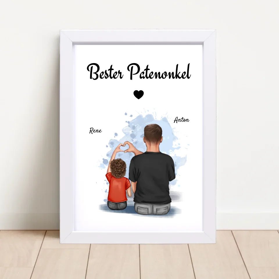 Geschenk Poster für Patenonkel von Patenkind Junge personalisiert - Cantty