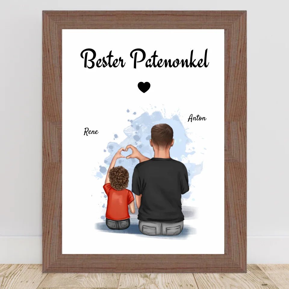 Geschenk Poster für Patenonkel von Patenkind Junge personalisiert - Cantty