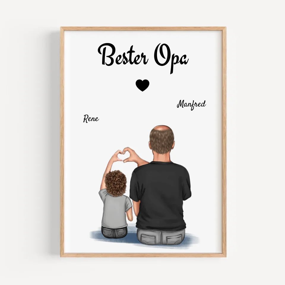 Opa Poster Geschenk mit Enkel personalisiert - Cantty
