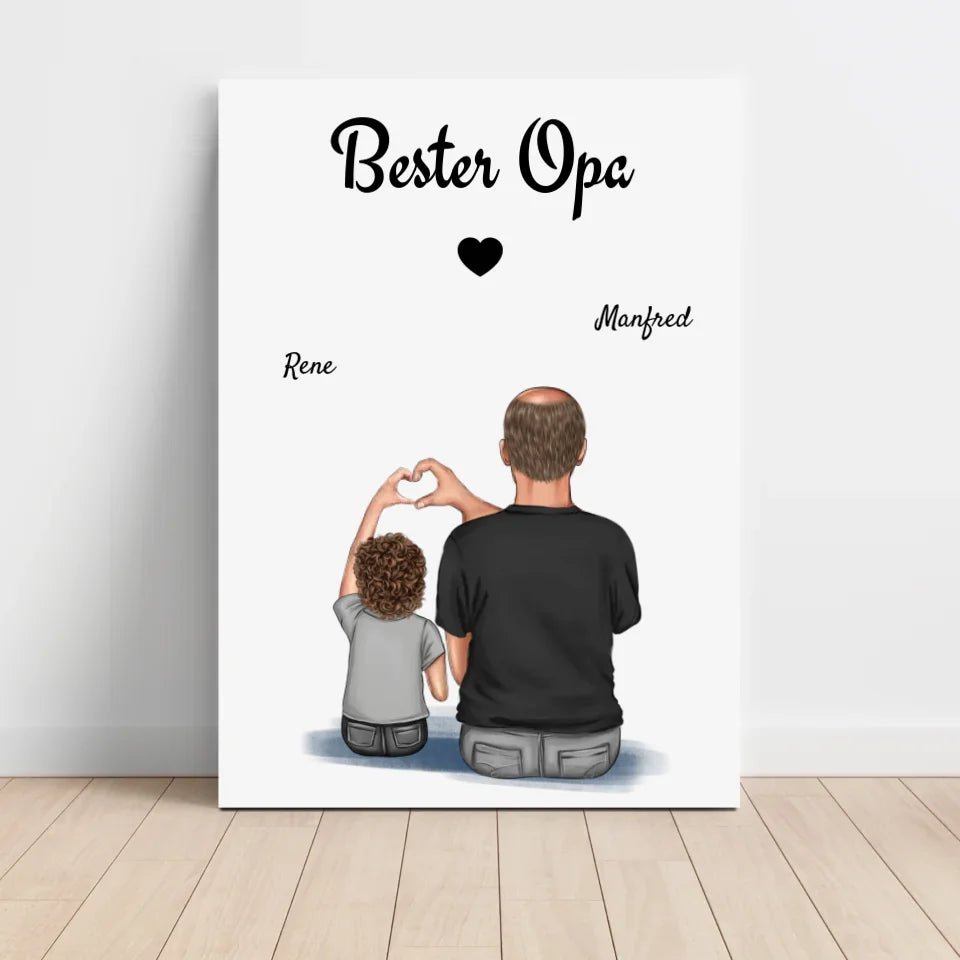 Opa Poster Geschenk mit Enkel personalisiert - Cantty