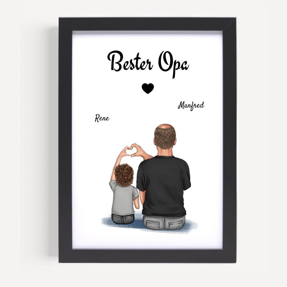 Opa Poster Geschenk mit Enkel personalisiert - Cantty